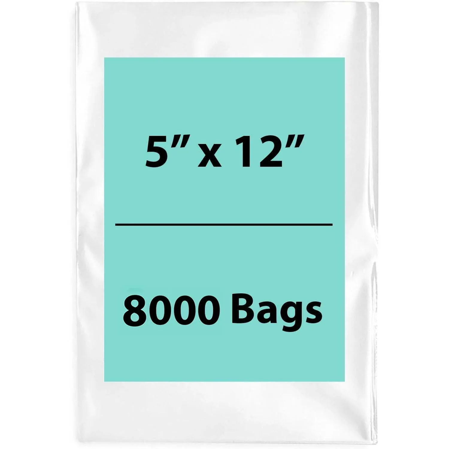 5X12 inches Clear Flat Poly Bags 1.5Mil Open Top (LDPE)