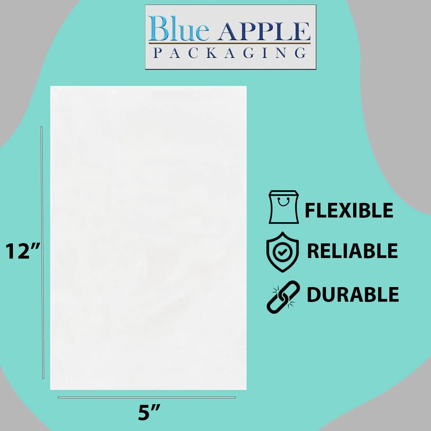 5X12 inches Clear Flat Poly Bags 1.5Mil Open Top (LDPE)