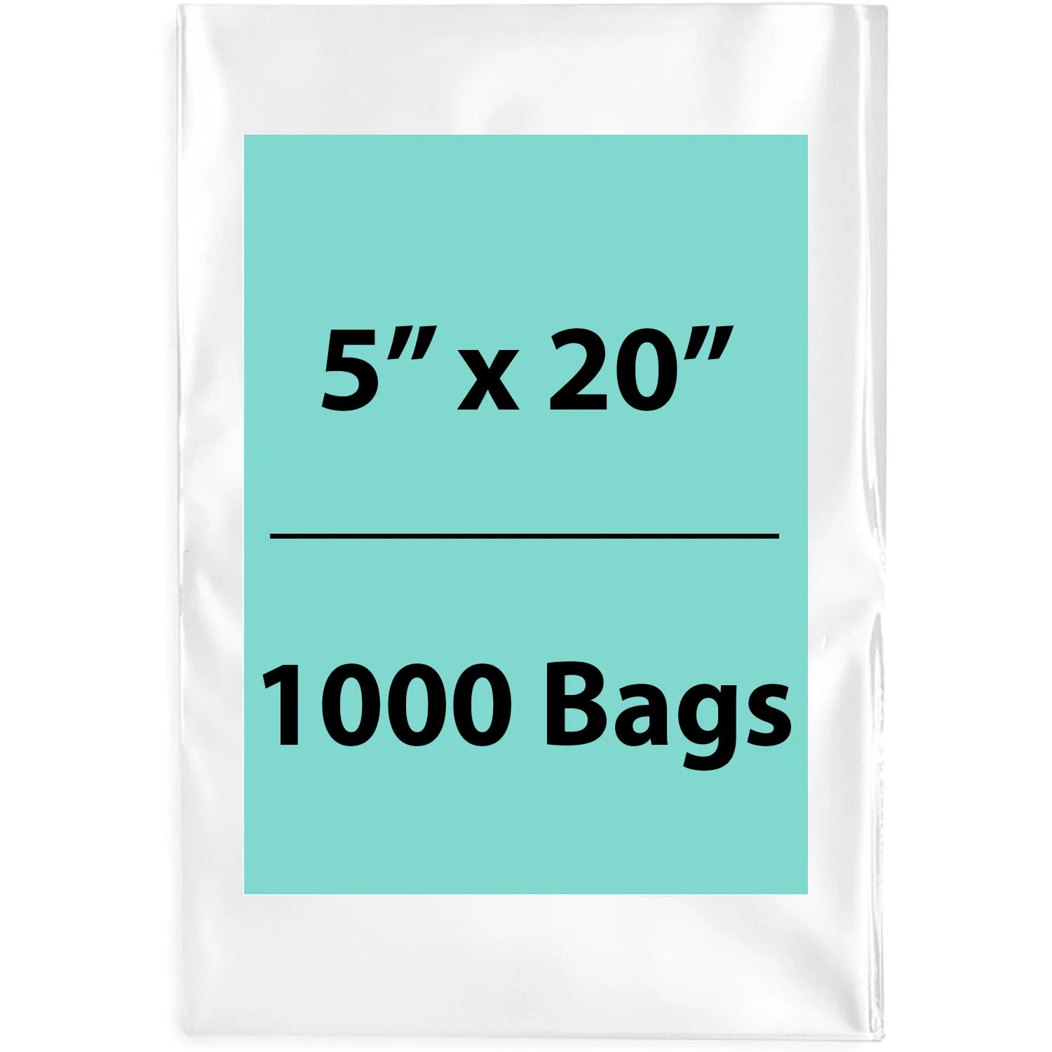5X20 inches Clear Flat Poly Bags 3Mil Open Top (LDPE)