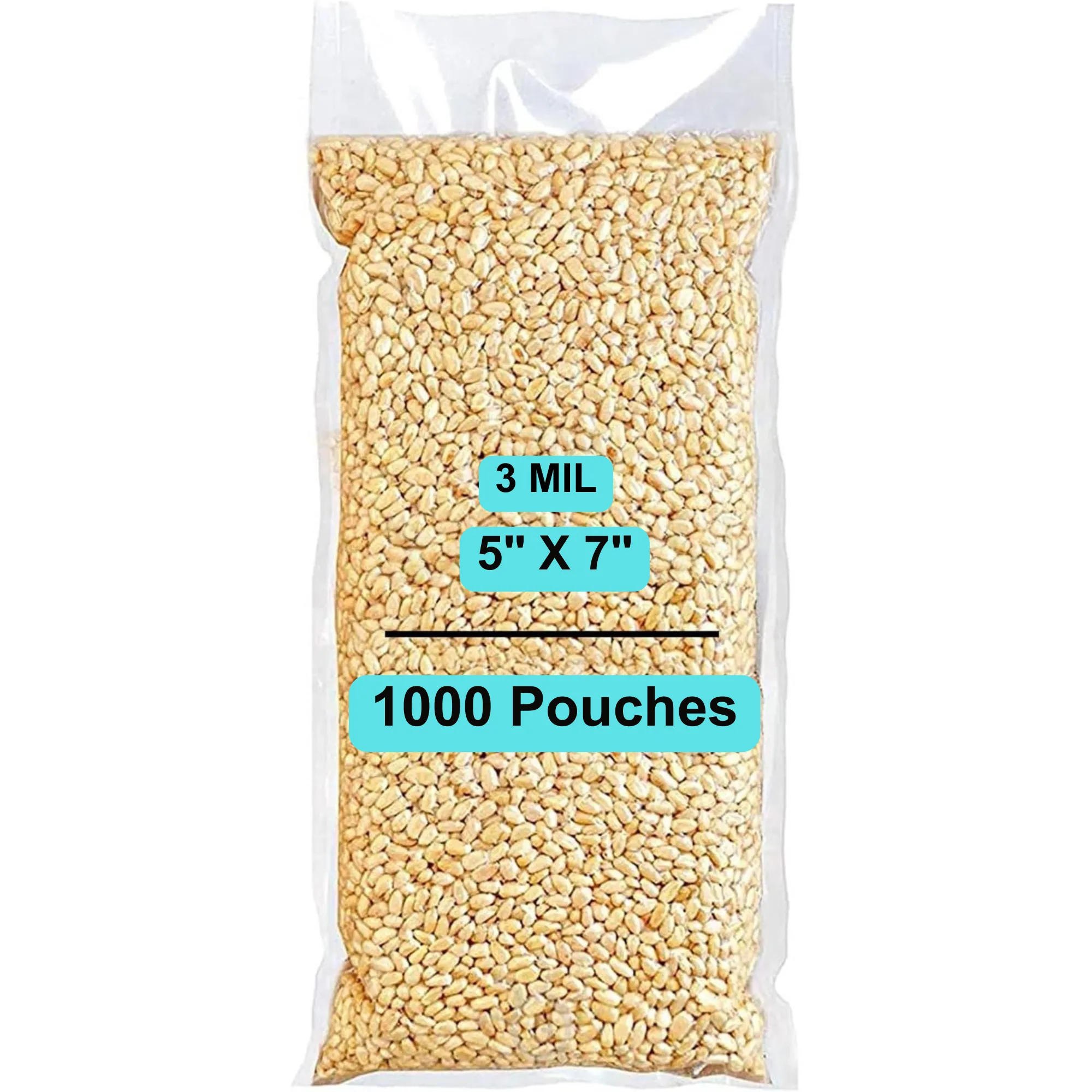 5X7 inches Vacuum Pouches Laminated 3 Mil Poly-Nylon (PN)