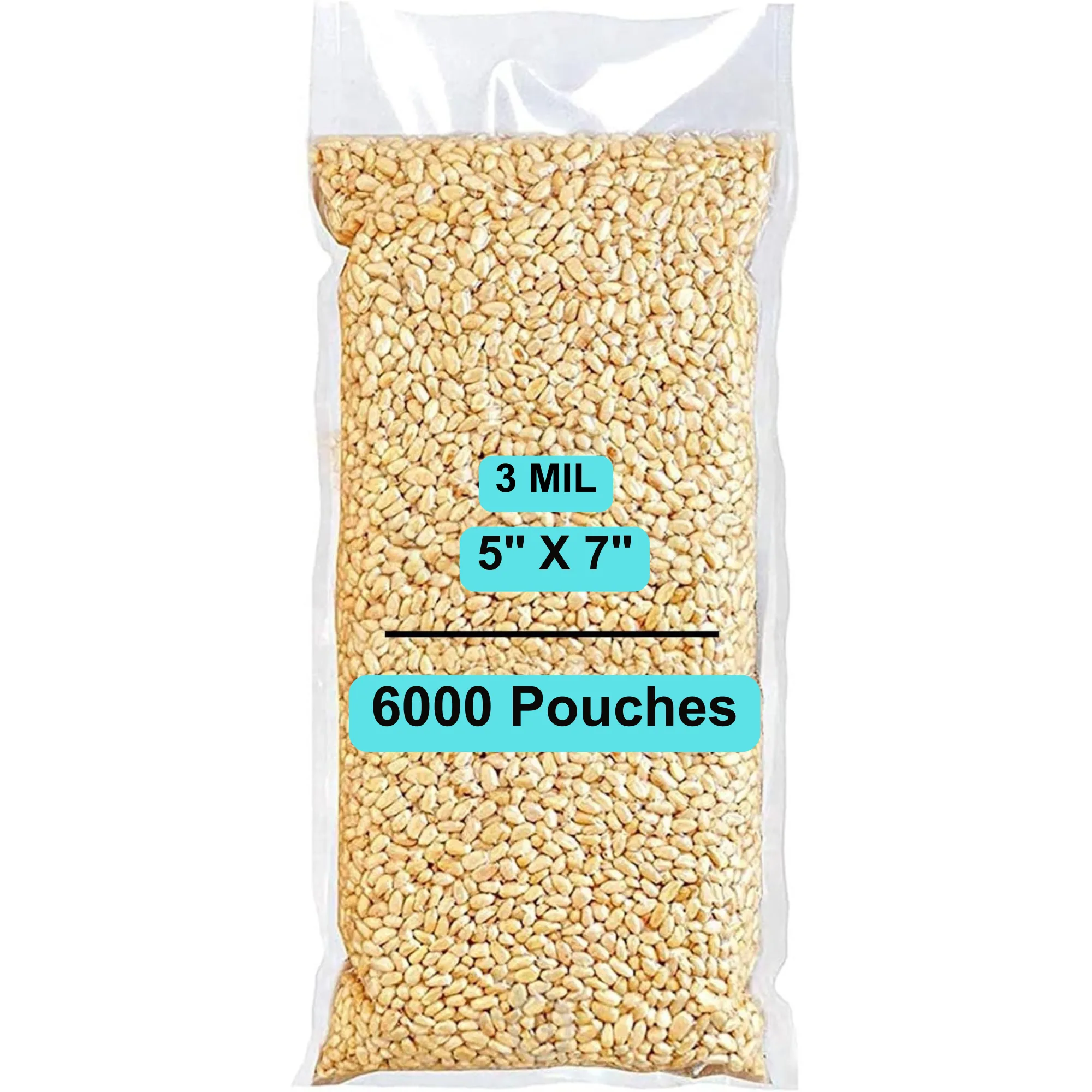 5X7 inches Vacuum Pouches Laminated 3 Mil Poly-Nylon (PN)