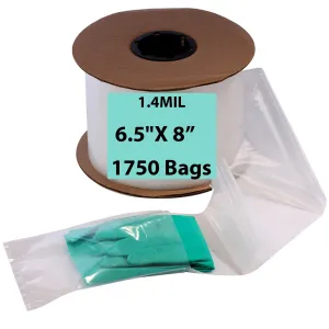 6.5X8 Inches Kwik-Fill® Pre-Opened Poly Bags on Roll 1.4 Mil AutoBags 1750/RL