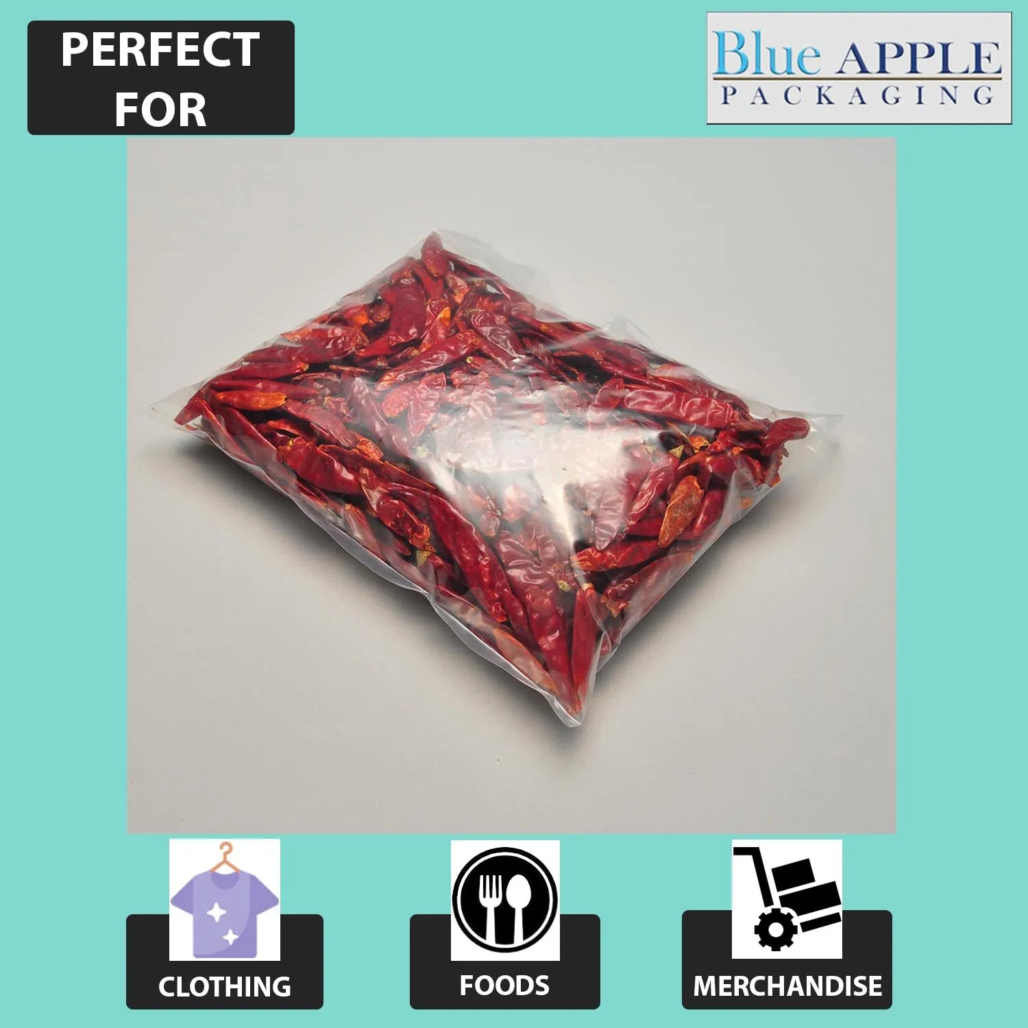6X10 inches Clear Flat Poly Bags 1.5Mil Open Top (LDPE)