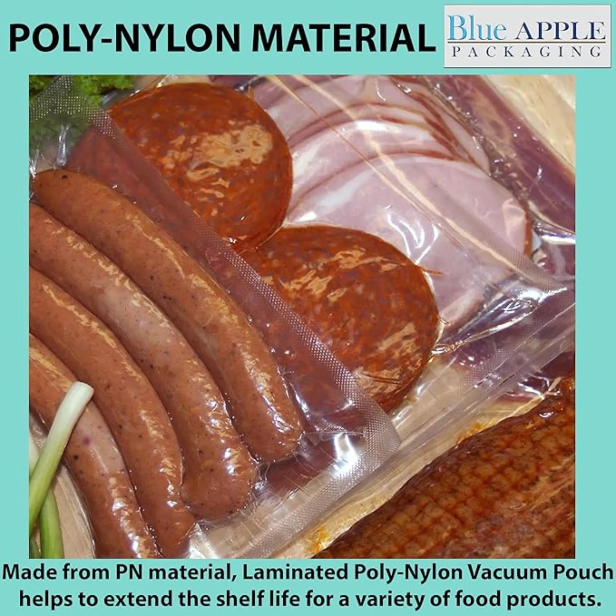 6X15 inches Vacuum Pouches Laminated 3 Mil Poly-Nylon (PN)