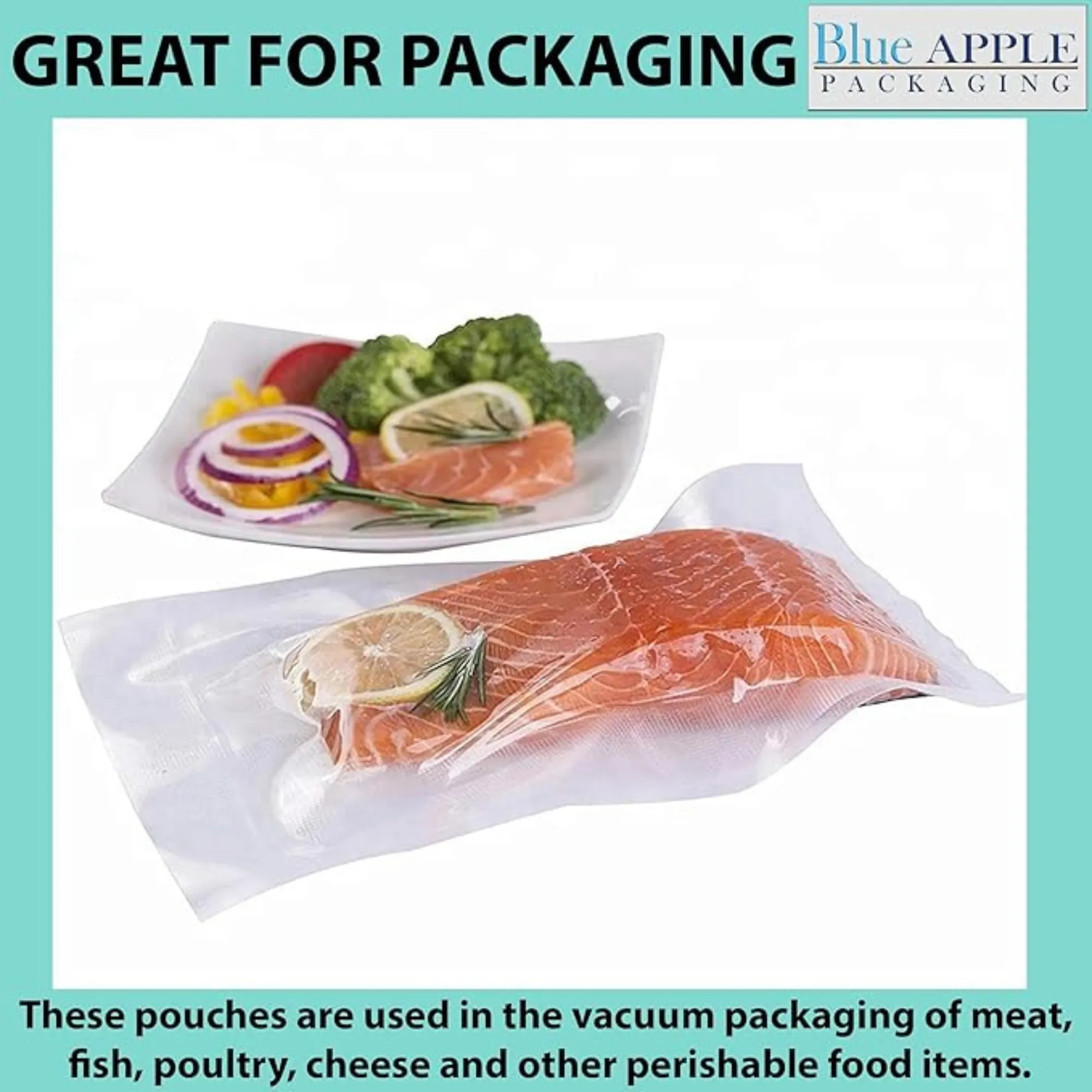 6X15 inches Vacuum Pouches Laminated 3 Mil Poly-Nylon (PN)