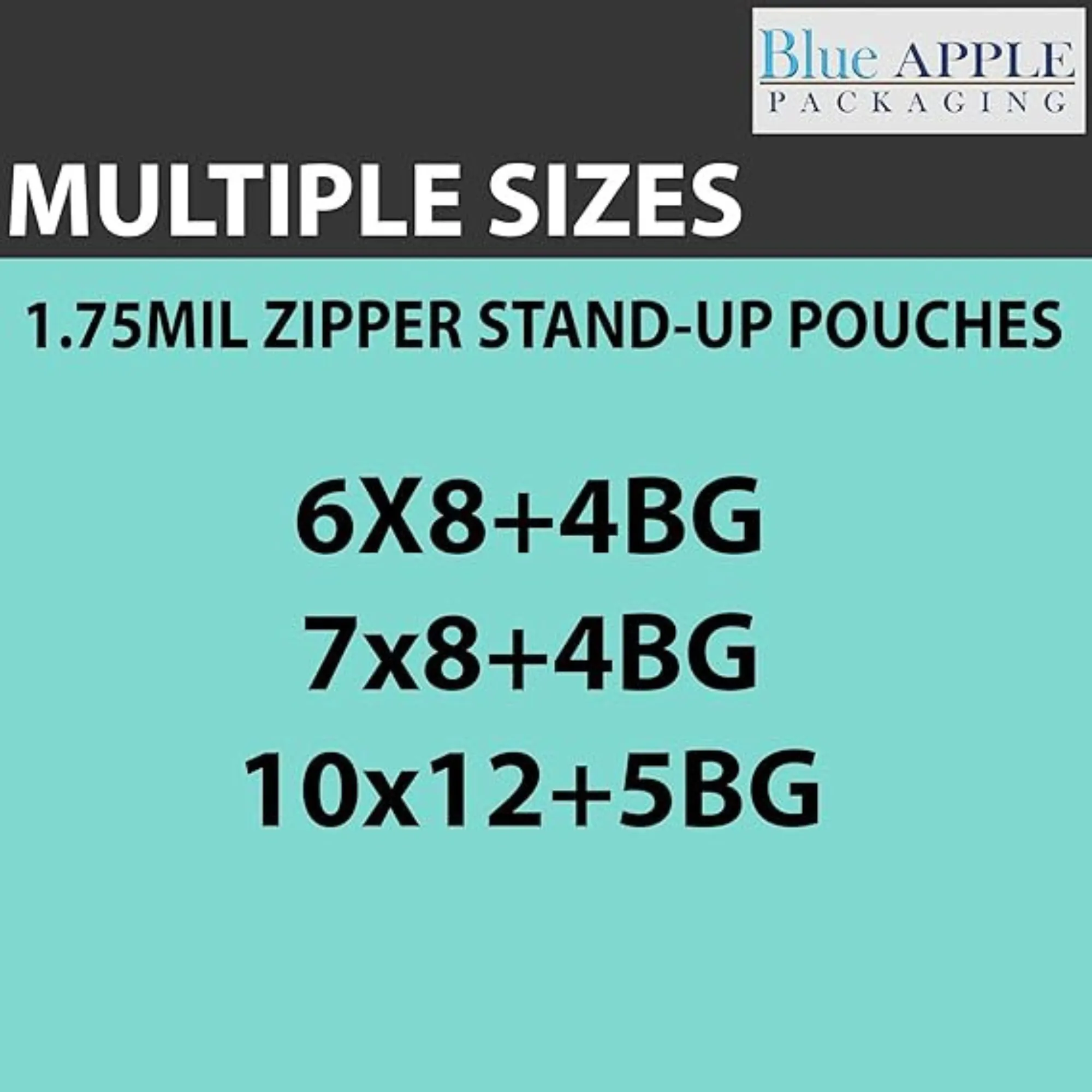 6X8   4 Inches Zipper Stand-Up Pouches w/ White Strips 1.75 Mil LLDPE
