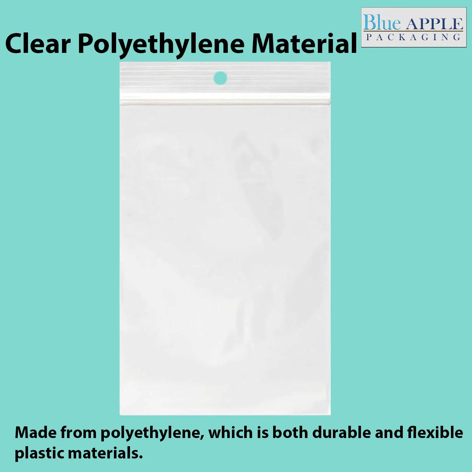 6X8 inches Reclosable Poly Bags with Hang Hole 4 Mil (LDPE) Single Track Zipper