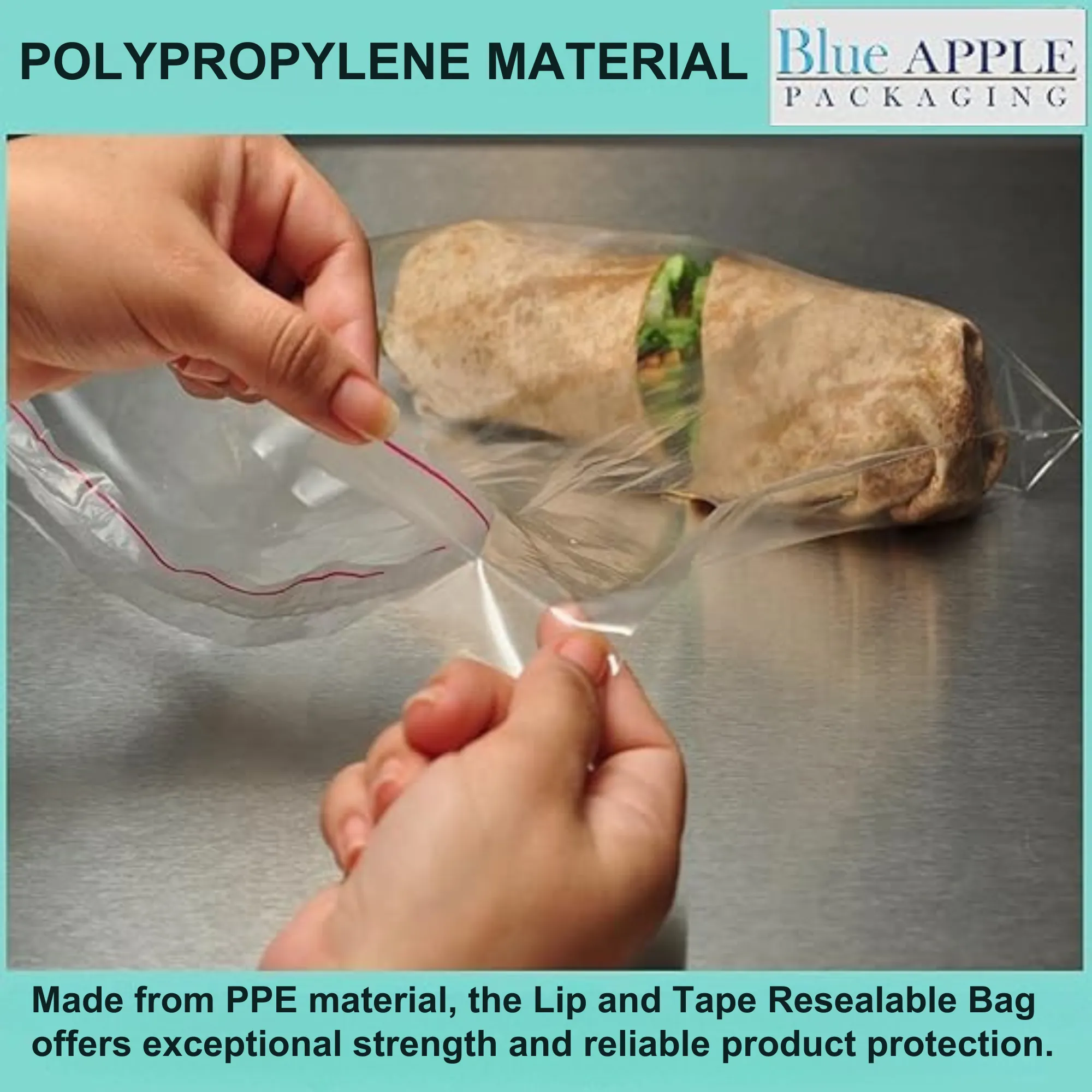 7X7 3 inches Lip and Tape Resealable Bags Co-Extruded 1.25 Mil PPE