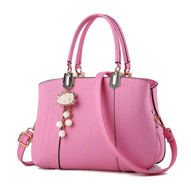 Aliwood Women bag Europe Fashion New Handbags PU Leather Casual Simple Tote Ladies Shoulder Bags Females Crossbody Bags with cat