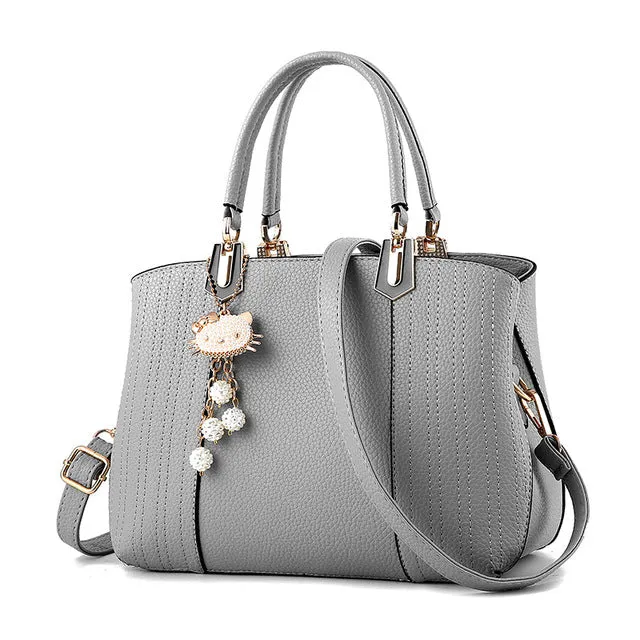 Aliwood Women bag Europe Fashion New Handbags PU Leather Casual Simple Tote Ladies Shoulder Bags Females Crossbody Bags with cat