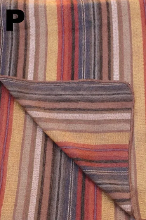 Alpaca Bed Blanket - Striped