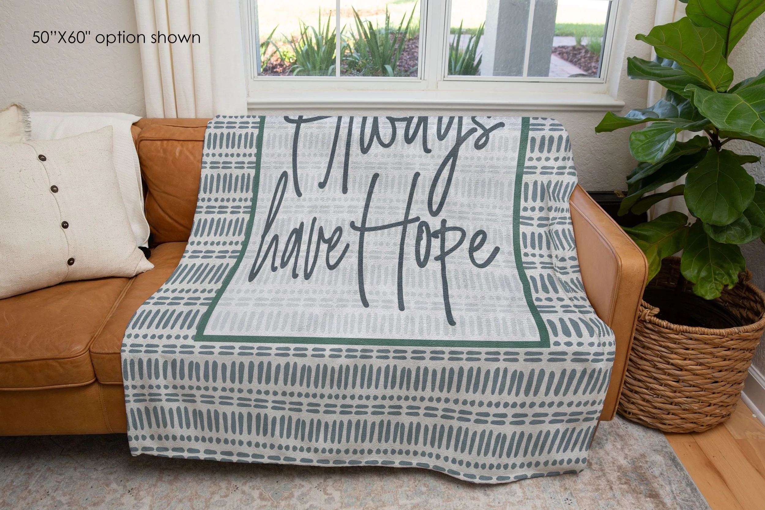 Always Have Hope Boho Inspirational Blanket | Positive Affirmation Gift, Cozy Bohemian Throw for Motivation and Comfort