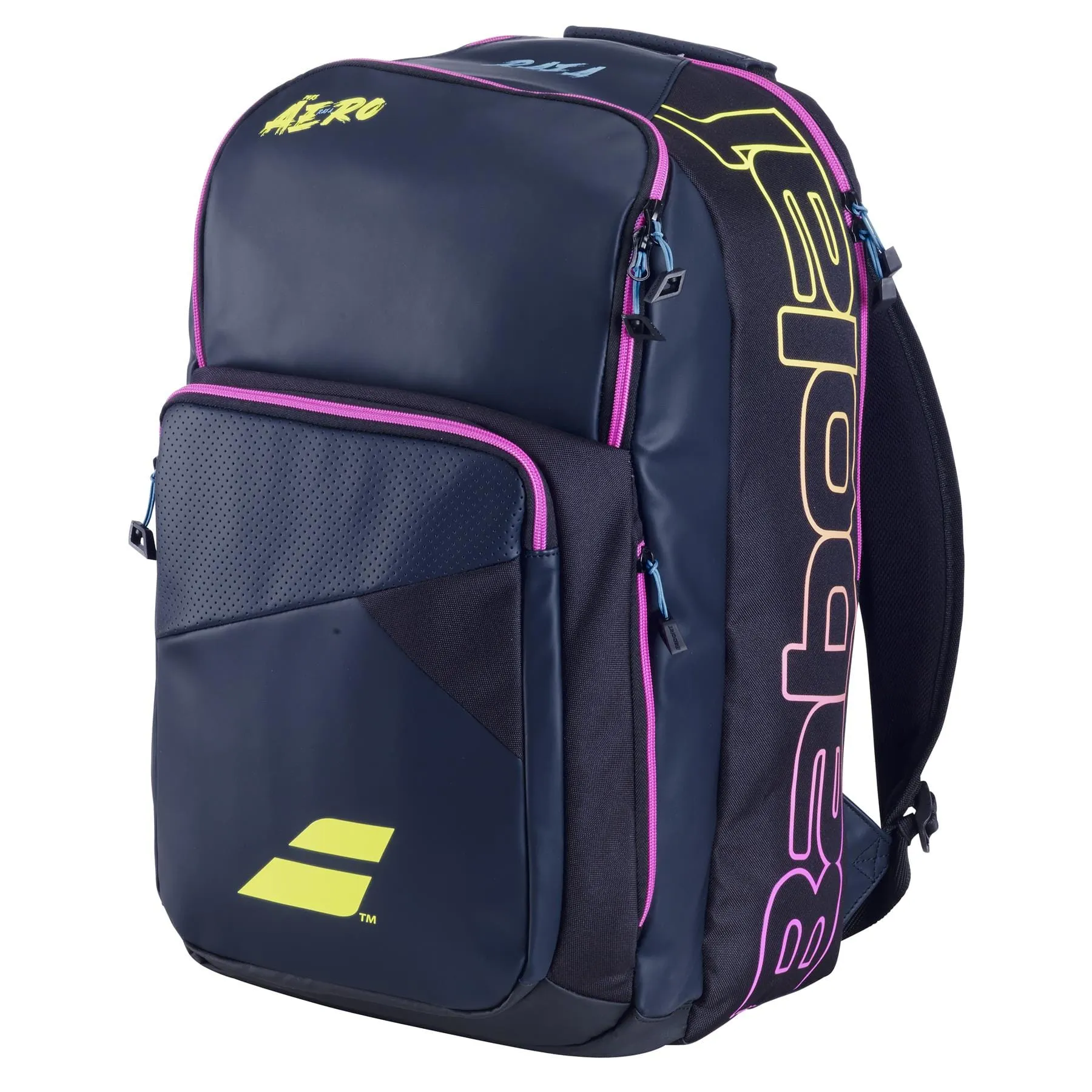 Babolat Pure Aero Rafa II Badminton Backpack - Black / Pink / Yellow