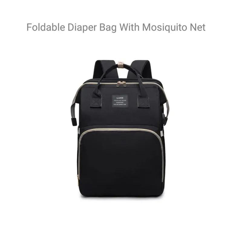 Baby Diaper Bags Backpack Large Capacity Waterproof Baby Outdoor Travel Crib Bed Cot Foldable 3 In1 Daddy Maternity Bag for Baby