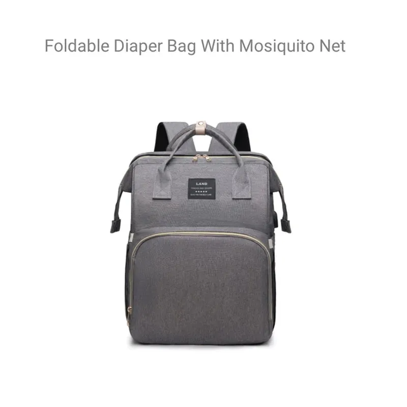 Baby Diaper Bags Backpack Large Capacity Waterproof Baby Outdoor Travel Crib Bed Cot Foldable 3 In1 Daddy Maternity Bag for Baby