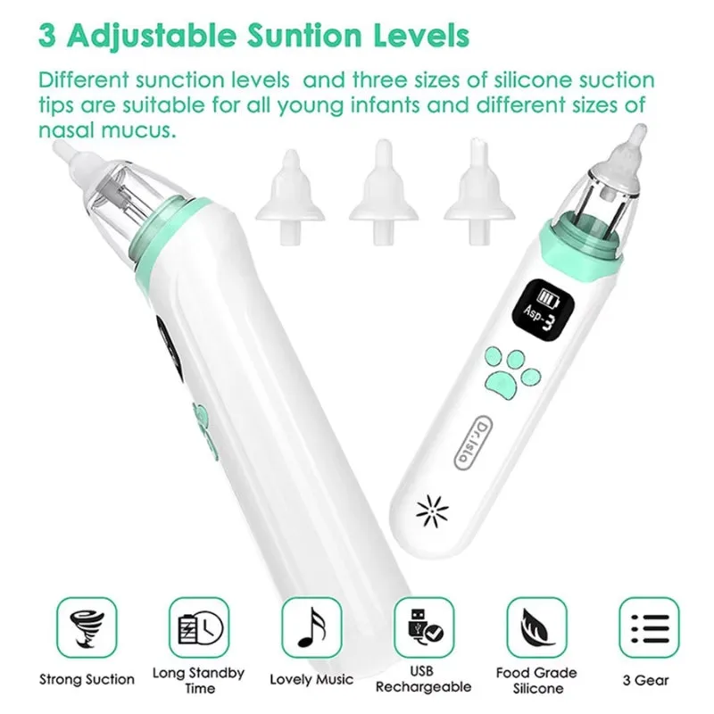 Baby Electronic Nasal Aspirator - Safe, Fast, Hygienic Snot Sucker for Newborn & Toddler