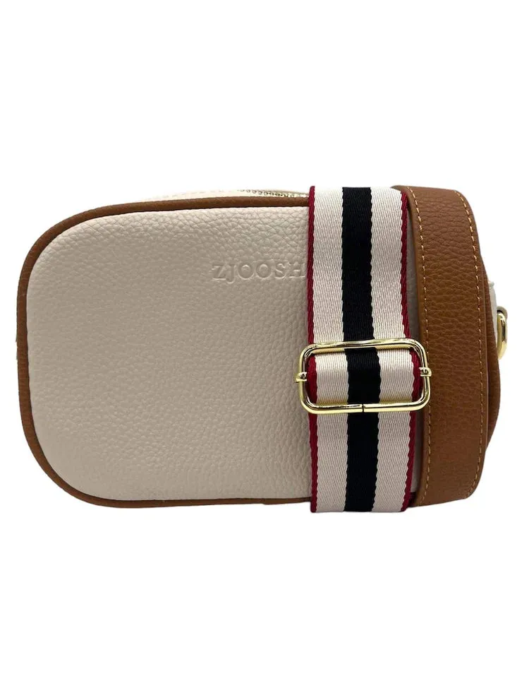 BABY RUBY CROSS BODY | ECRU & TAN