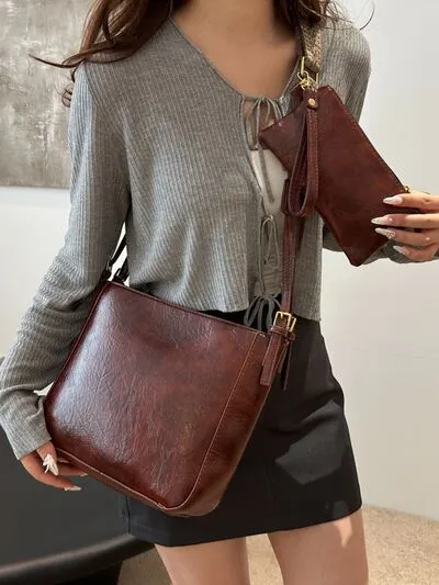 Bag To Basics PU Leather Adjustable Strap Crossbody Bag (4 Colors)