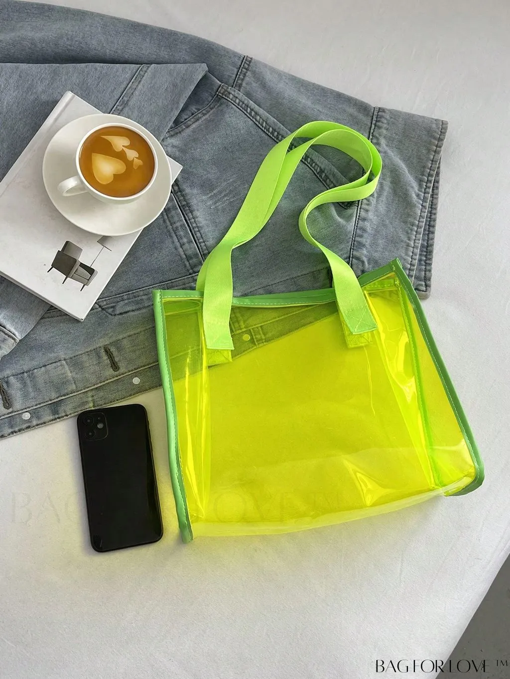 BagForLove - Compact Pink Transparent PVC Shoulder Tote
