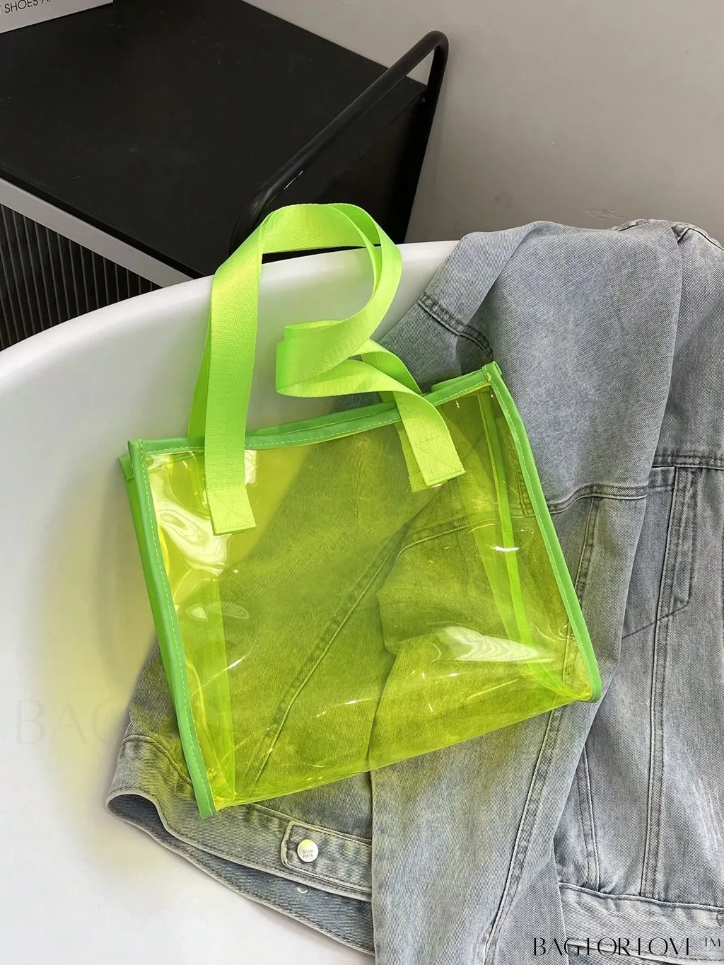 BagForLove - Compact Pink Transparent PVC Shoulder Tote