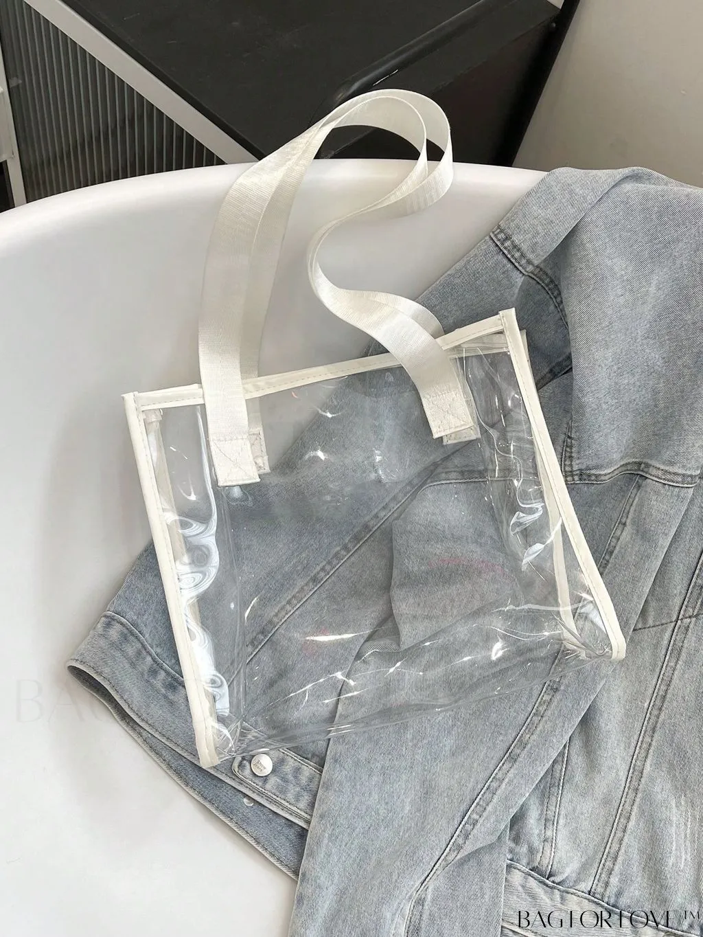 BagForLove - Compact Pink Transparent PVC Shoulder Tote