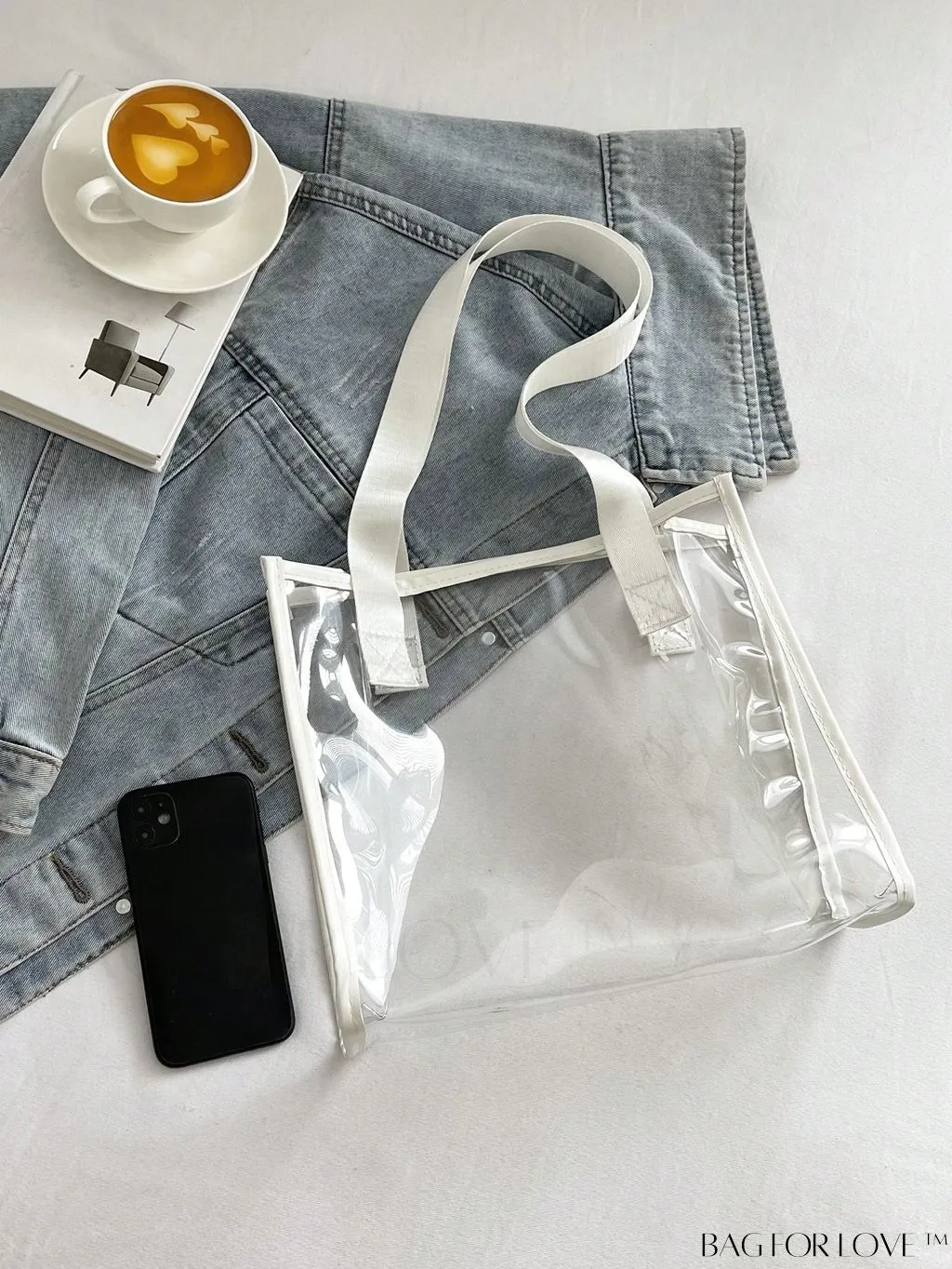 BagForLove - Compact Pink Transparent PVC Shoulder Tote