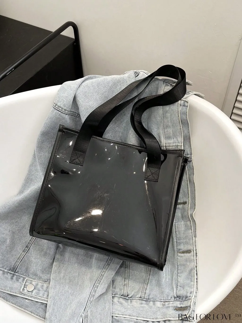 BagForLove - Compact Pink Transparent PVC Shoulder Tote