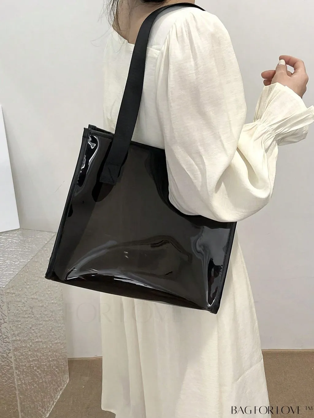 BagForLove - Compact Pink Transparent PVC Shoulder Tote