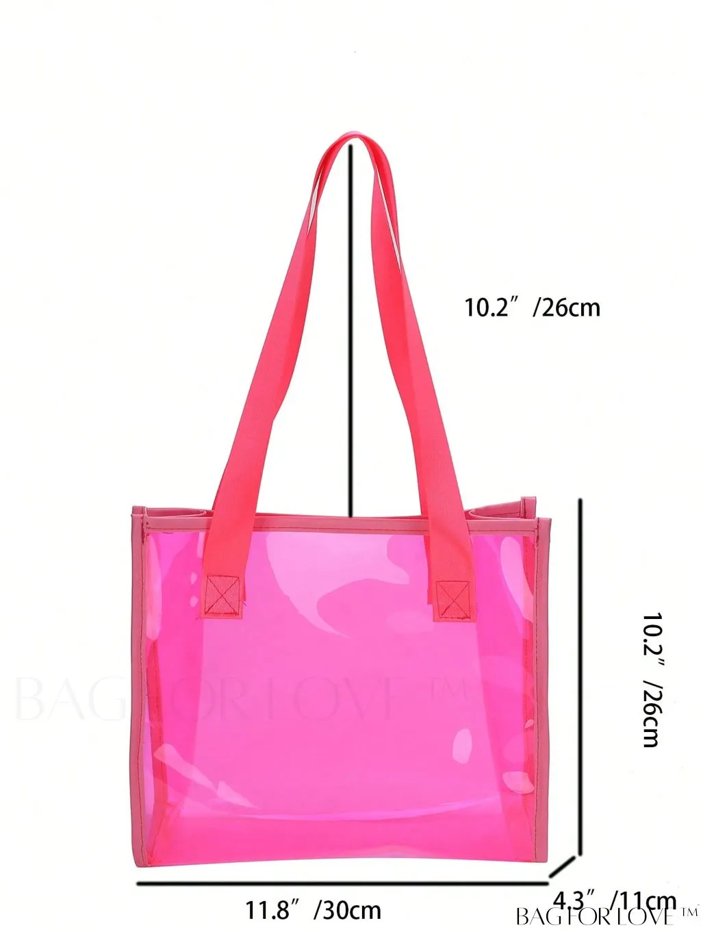 BagForLove - Compact Pink Transparent PVC Shoulder Tote
