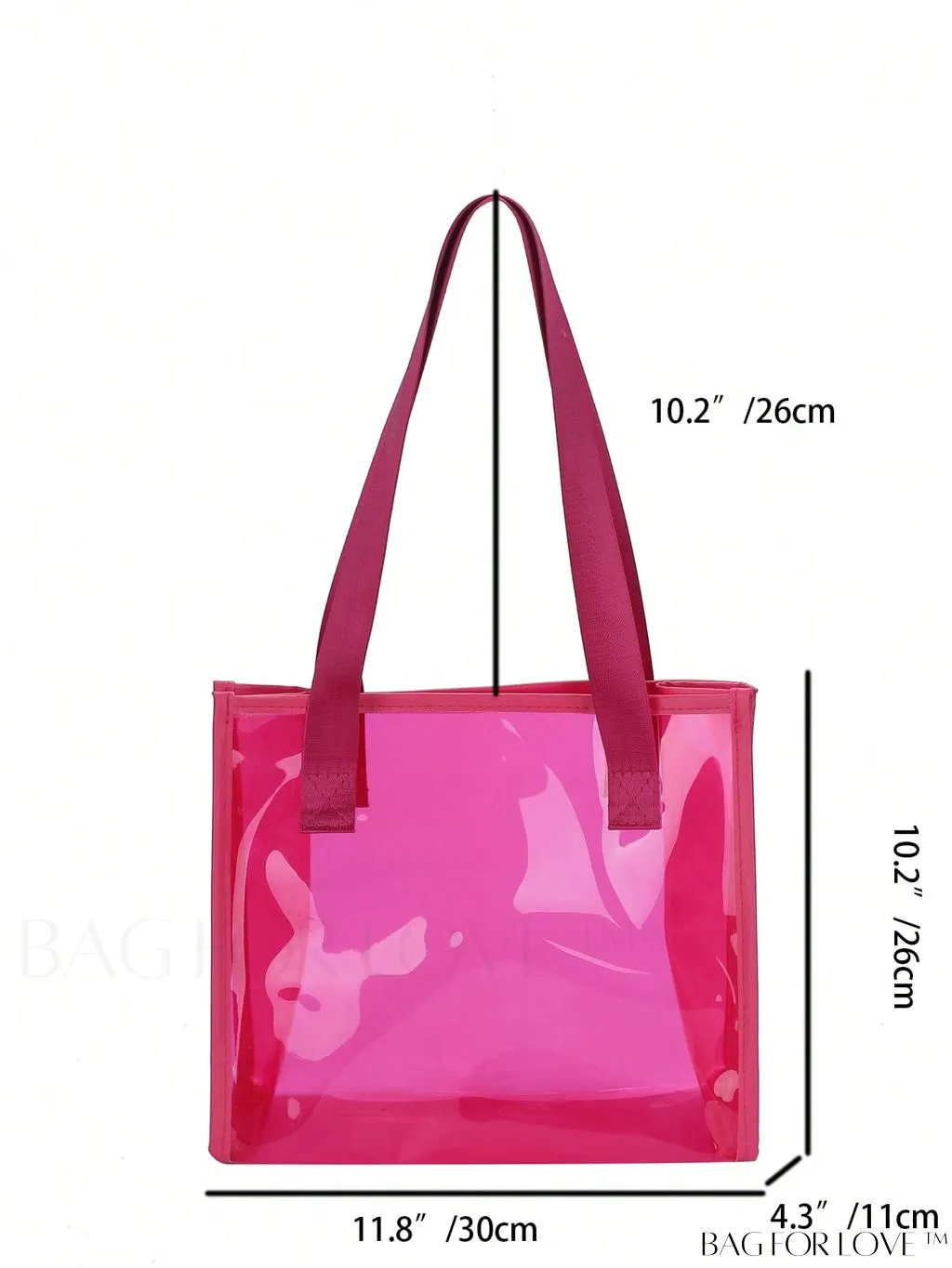 BagForLove - Compact Pink Transparent PVC Shoulder Tote