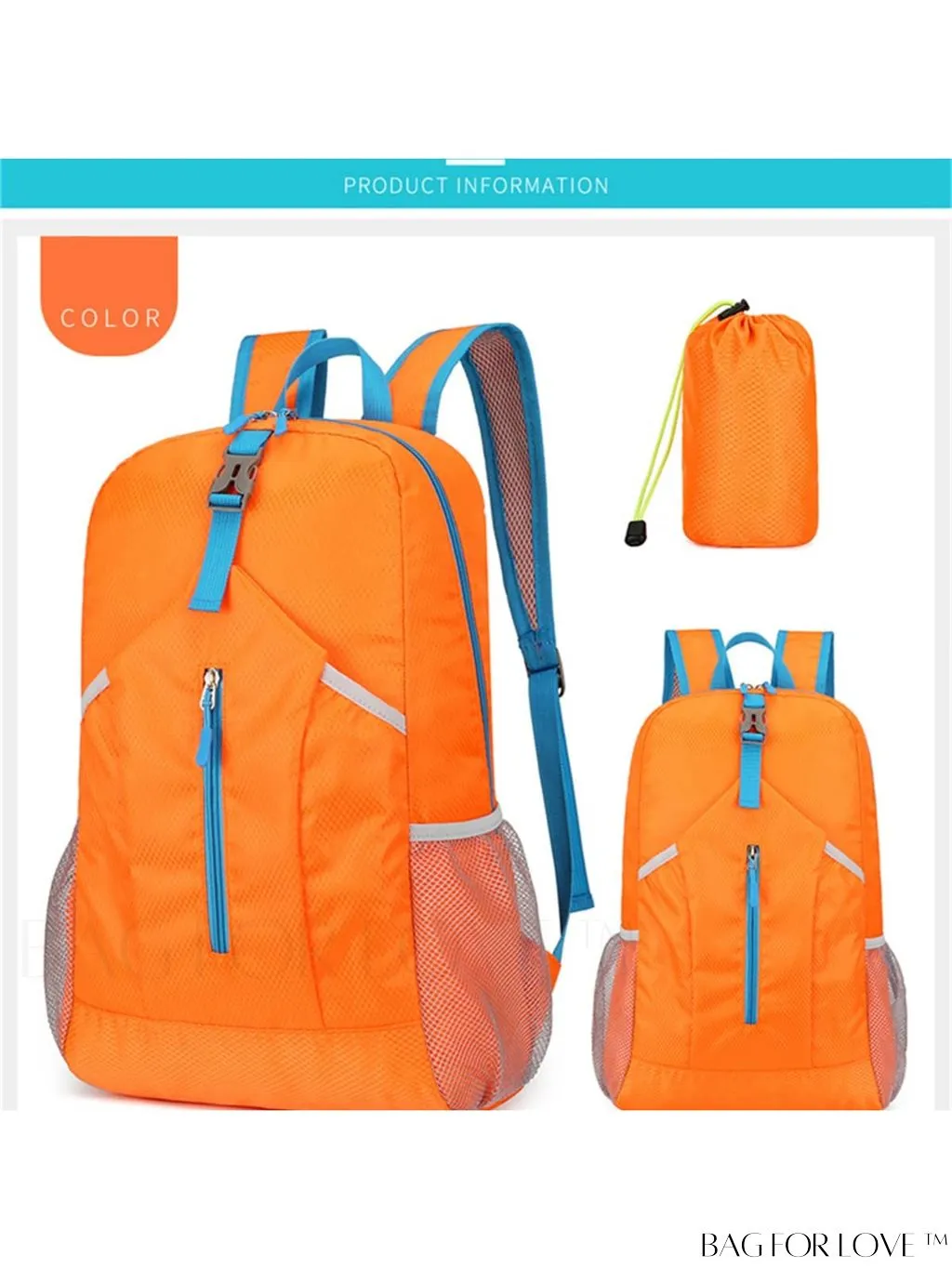 BagForLove - Compact Waterproof Outdoor Sports Backpack: Lightweight, Foldable Design with Storage Bag
