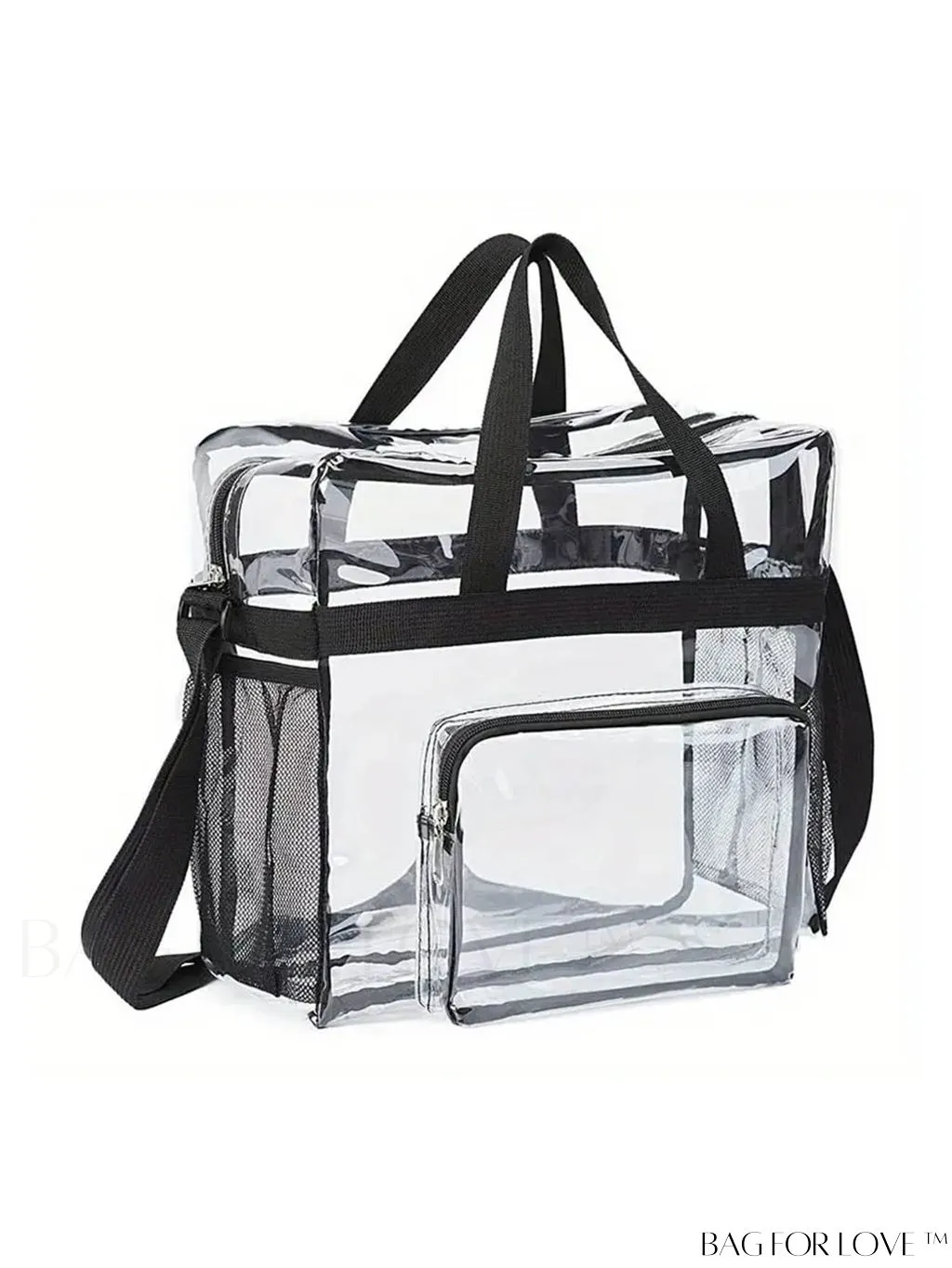 BagForLove - Womens Sporty Transparent PVC Tote: Waterproof Shoulder Messenger Bag for Casual & Beach