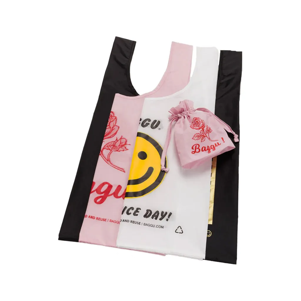 Baggu Standard Shopper Bag, Thank You Set, Set of 3