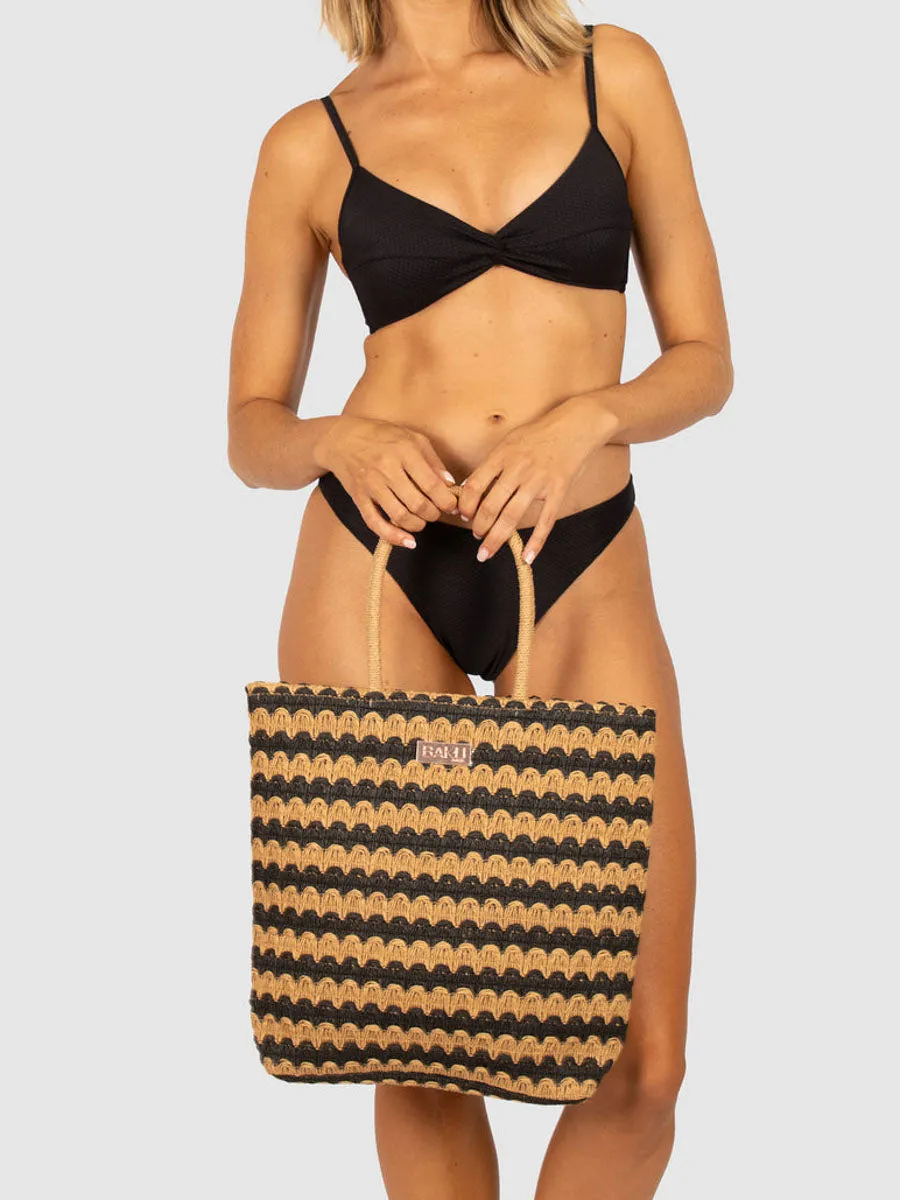 Baku Striped Tote in Natural