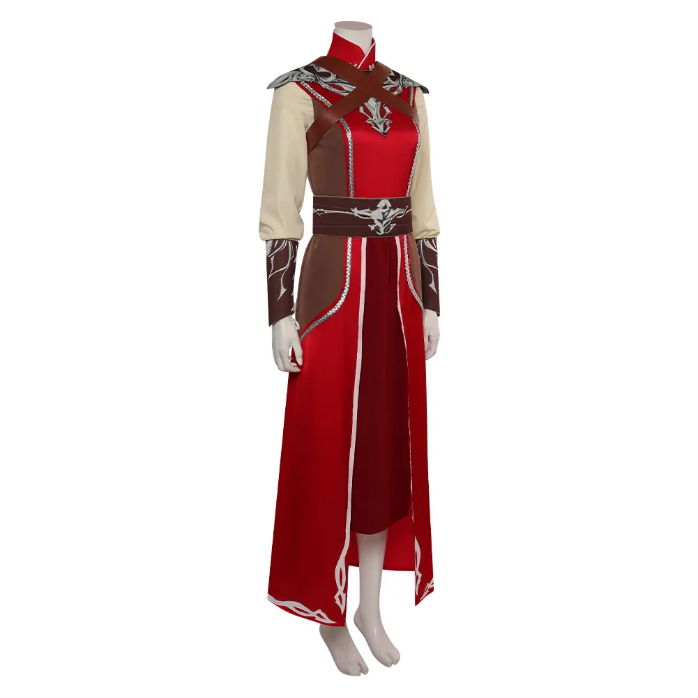 Baldur's Gate 3 Game Warlock Red Suit Cosplay Costume Outfits Halloween Carnival Suit