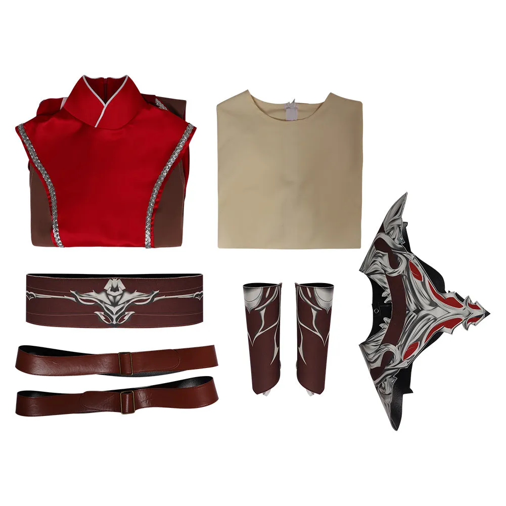 Baldur's Gate 3 Game Warlock Red Suit Cosplay Costume Outfits Halloween Carnival Suit