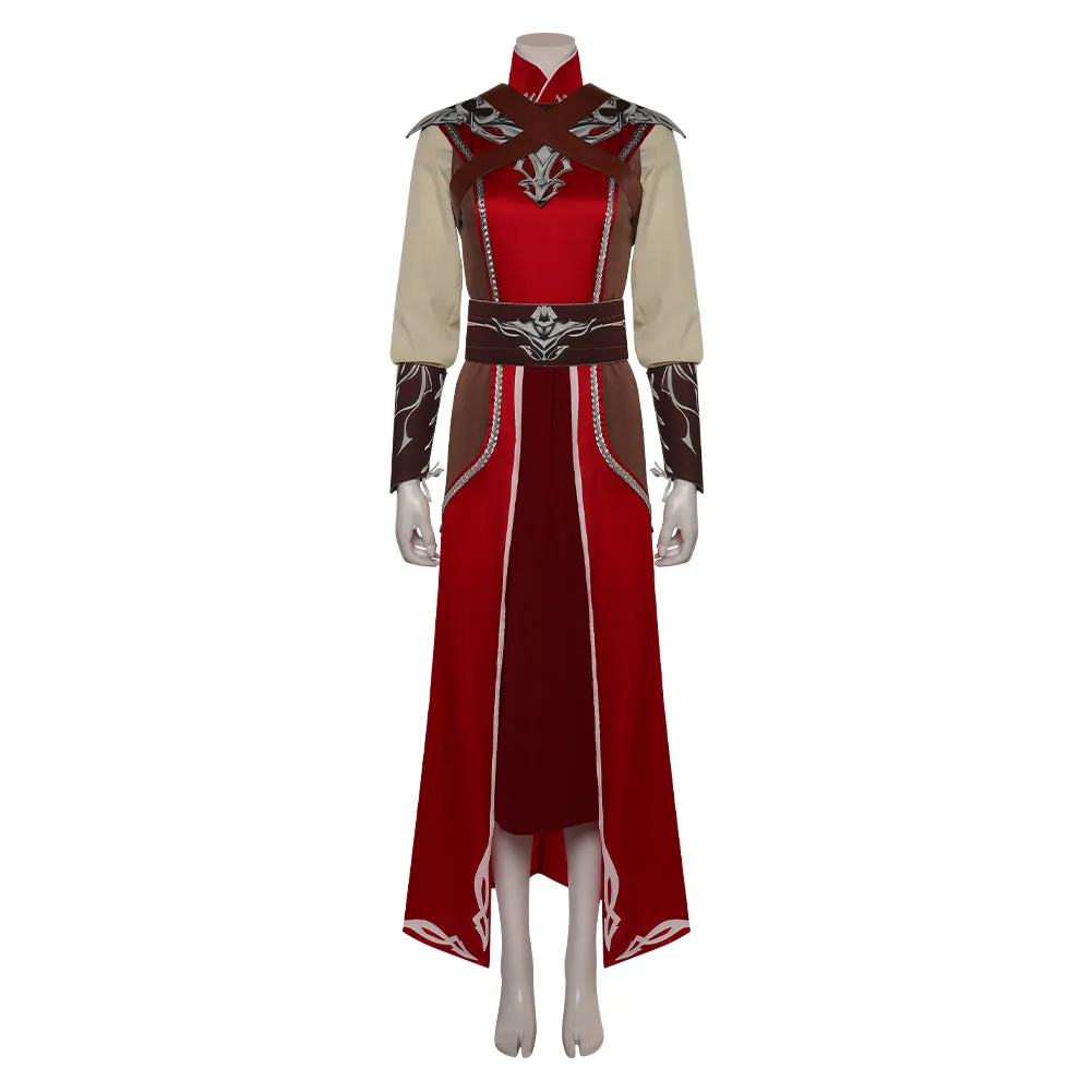 Baldur's Gate 3 Game Warlock Red Suit Cosplay Costume Outfits Halloween Carnival Suit