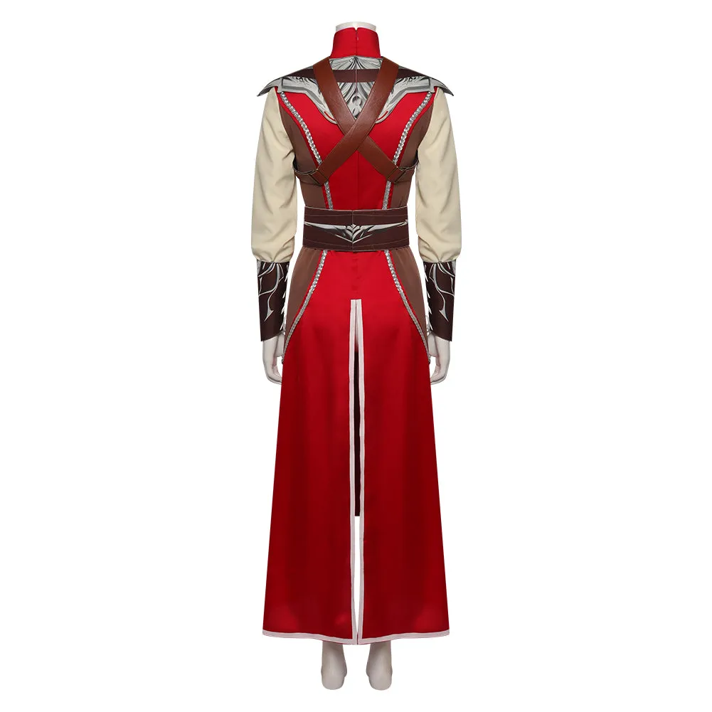 Baldur's Gate 3 Game Warlock Red Suit Cosplay Costume Outfits Halloween Carnival Suit