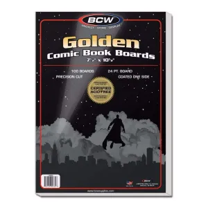 BCW Comic Book Backing Boards Golden Comics 7" 1/2 x 10" 1/2 100pc