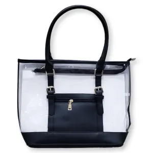Bebe Fashion Clear Tote Bag w/ Front Pocket