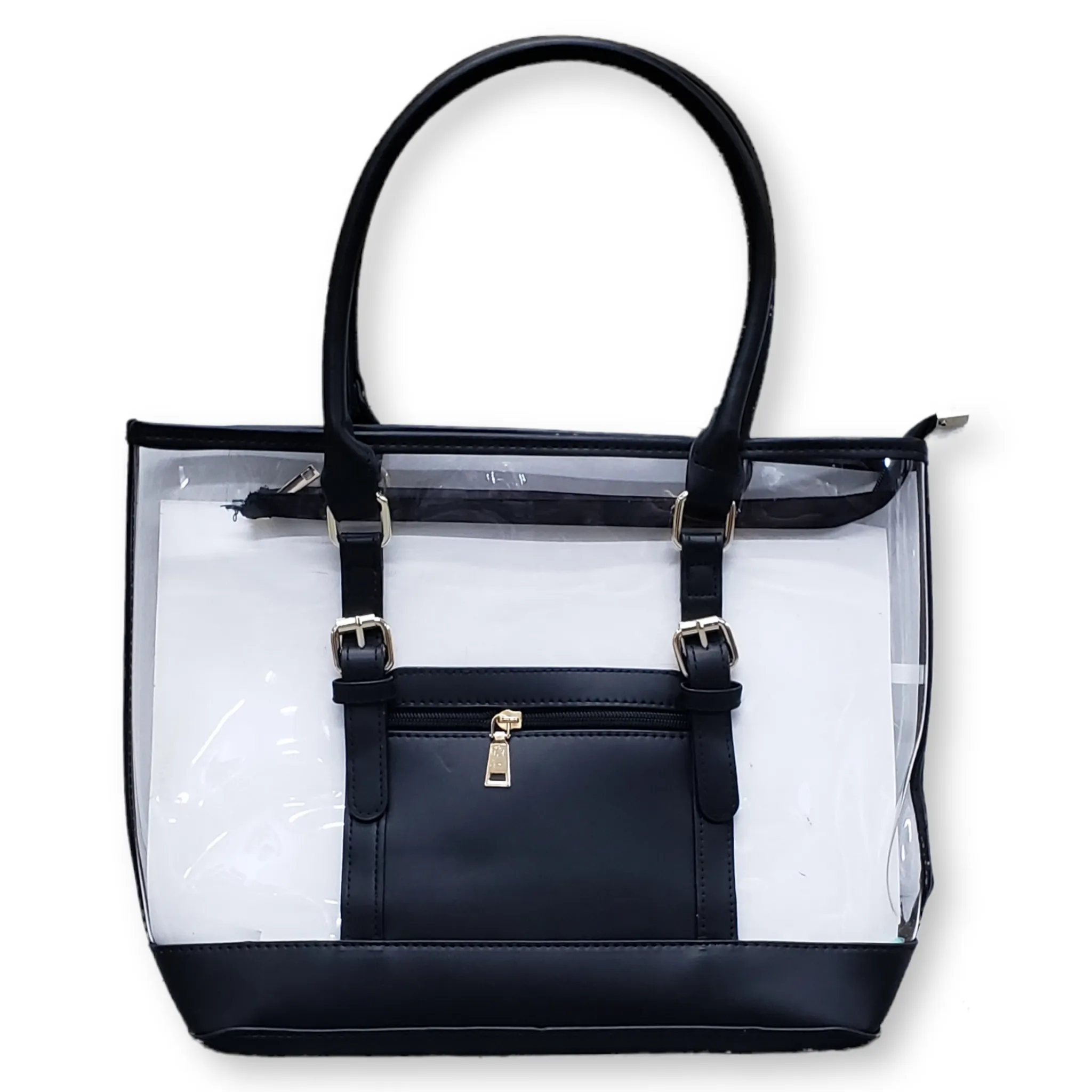 Bebe Fashion Clear Tote Bag w/ Front Pocket
