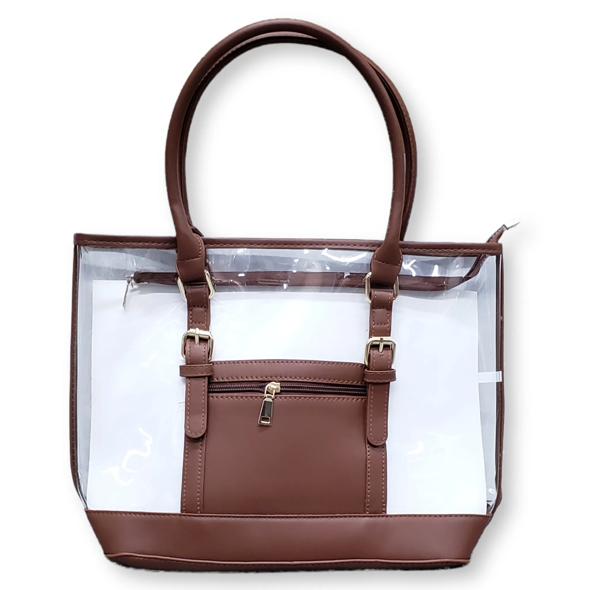 Bebe Fashion Clear Tote Bag w/ Front Pocket