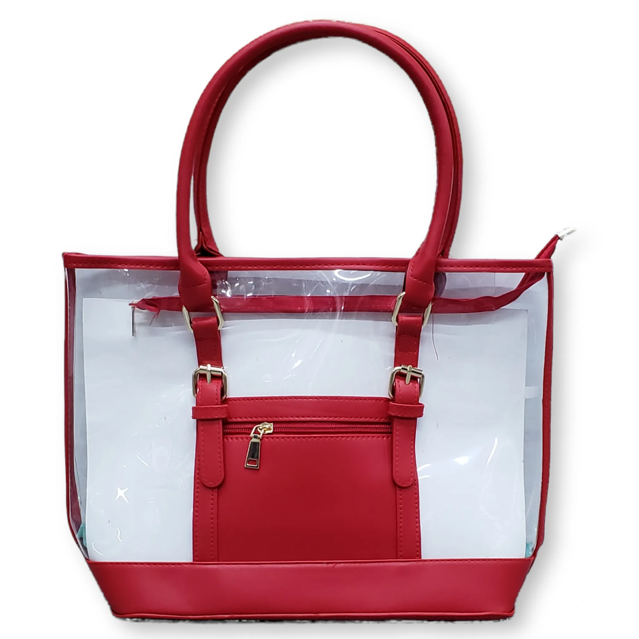 Bebe Fashion Clear Tote Bag w/ Front Pocket