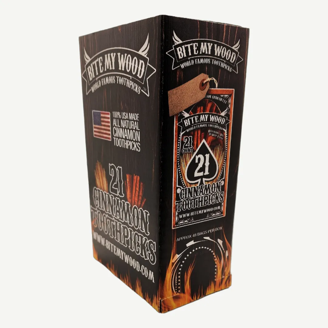 BiteMyWood 21 qty Bag 48 Pack Point Of Sale Counter Store Retail Display 1 Box Purchase