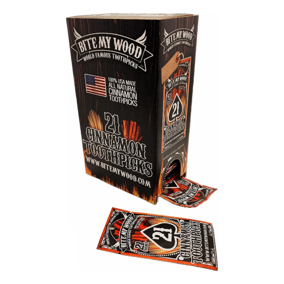 BiteMyWood 21 qty Bag 48 Pack Point Of Sale Counter Store Retail Display 1 Box Purchase