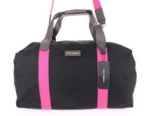 Black nylon boston bag