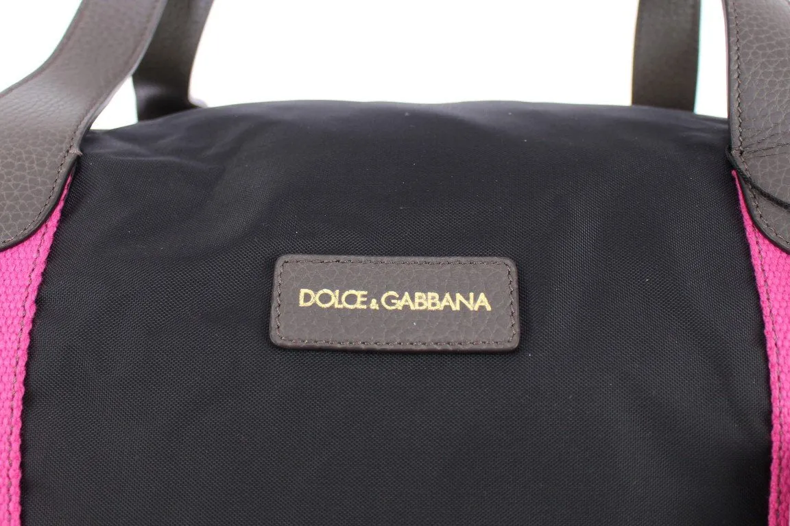 Black nylon boston bag