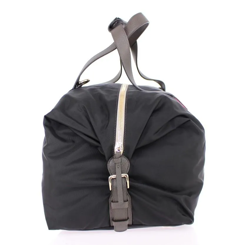 Black nylon boston bag