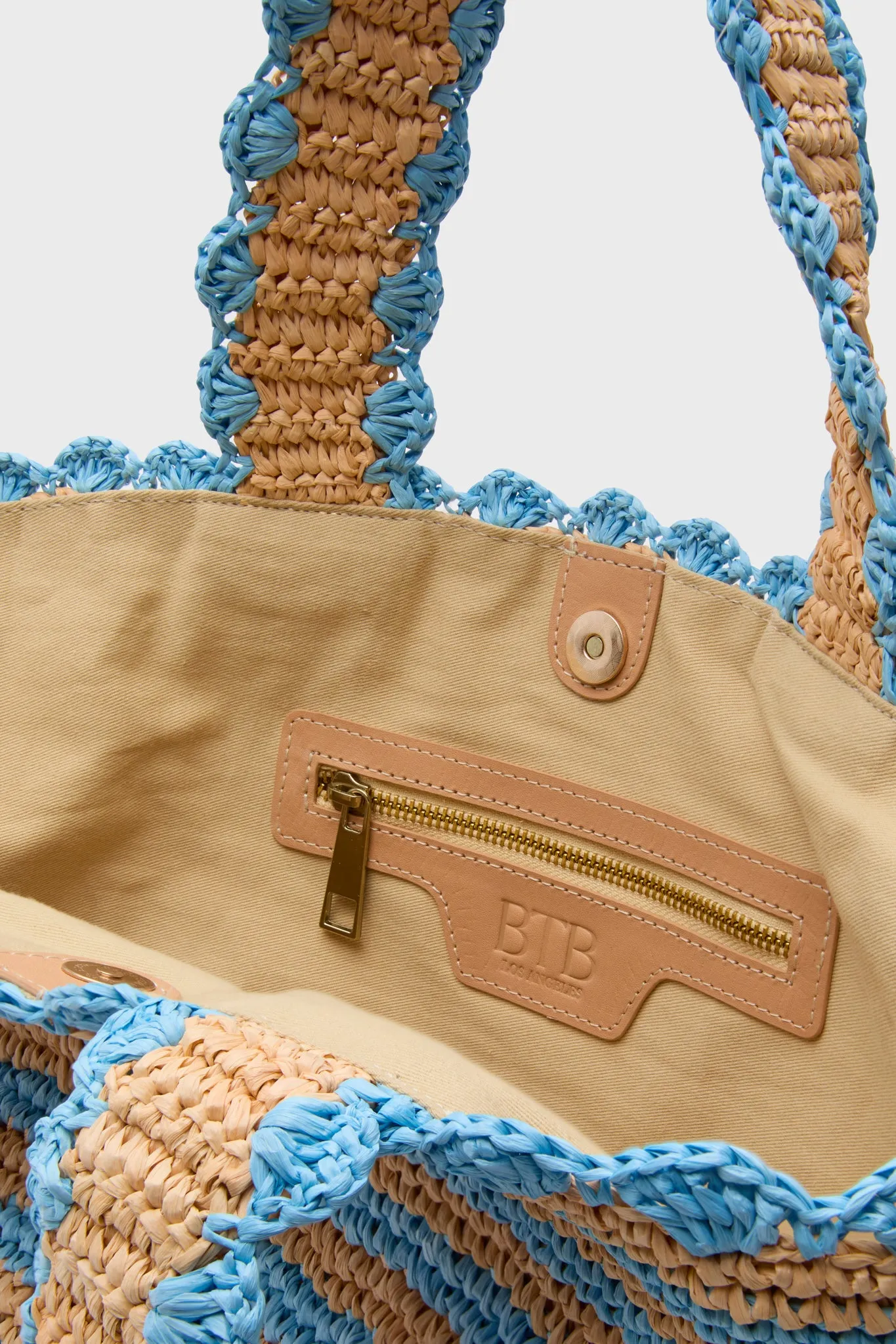 Blue and Natural Odesa Striped Tote