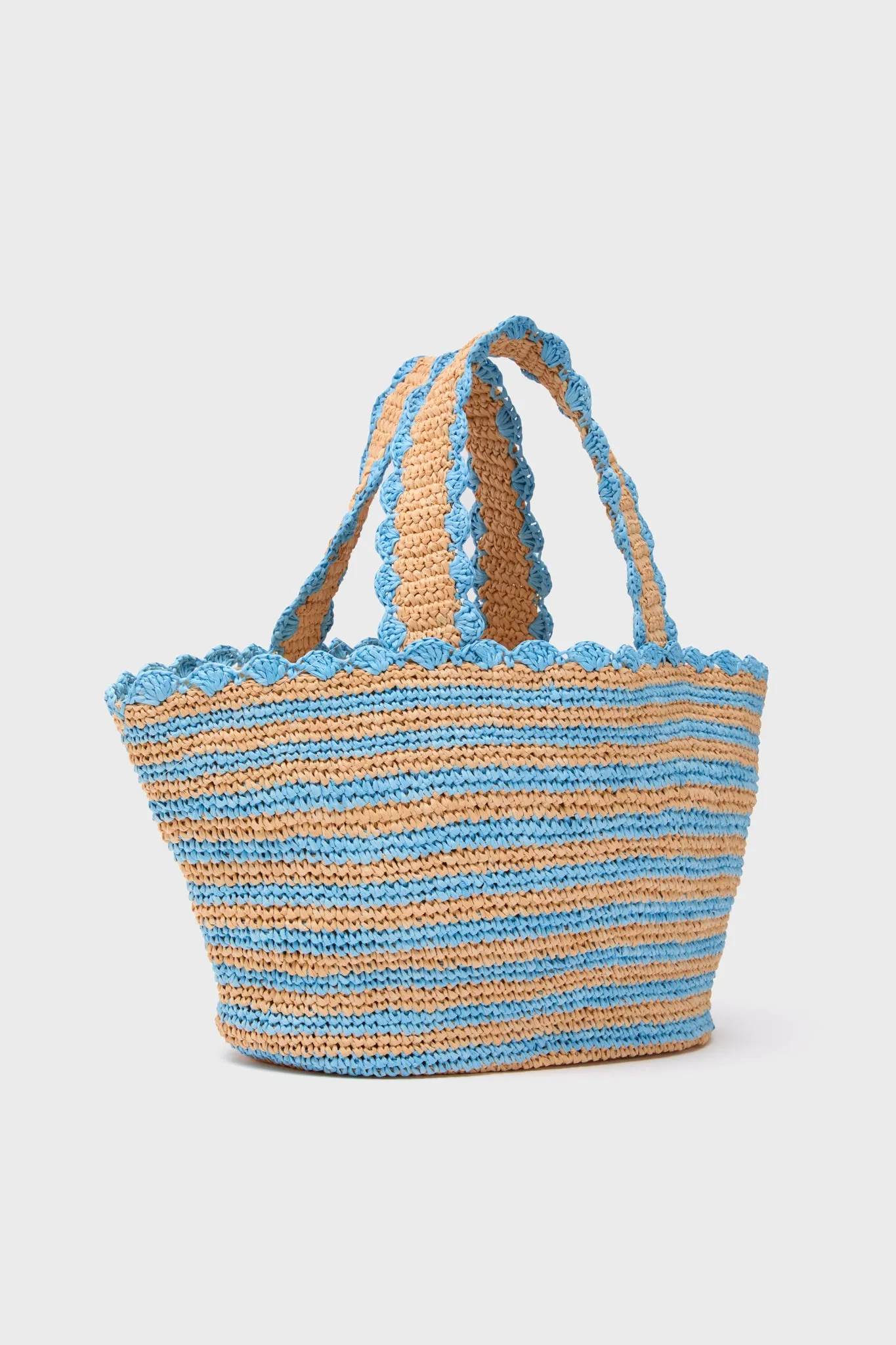 Blue and Natural Odesa Striped Tote